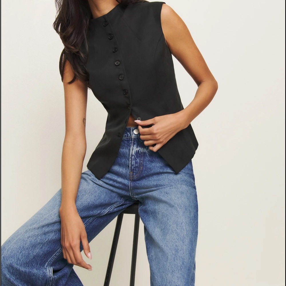Reformation Black Sleeveless Top